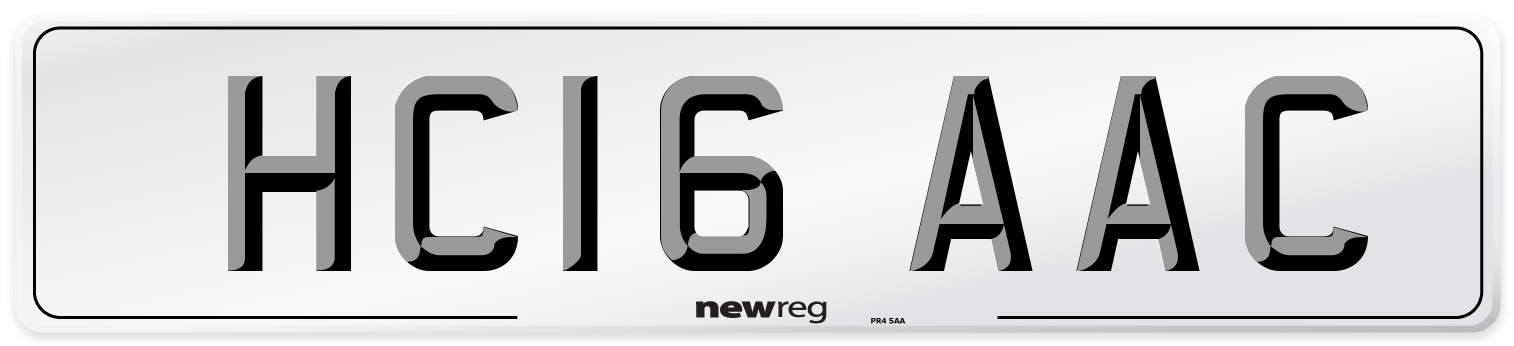 HC16 AAC Number Plate from New Reg